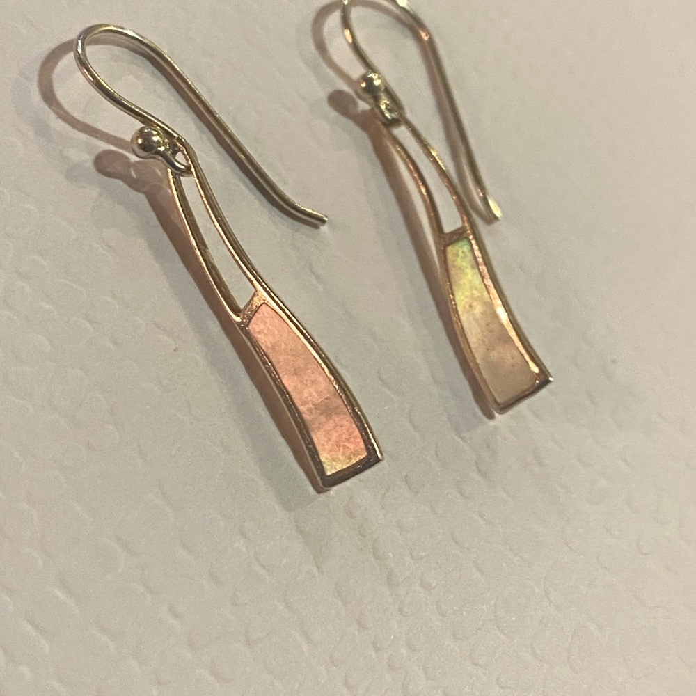 .925 Silver Shell Long Dangle Earrings - image 5